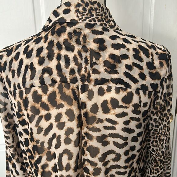 I-N-C LEOPARD PRINT KNOT FRONT PULLOVER BLOUSE - Picture 8 of 10